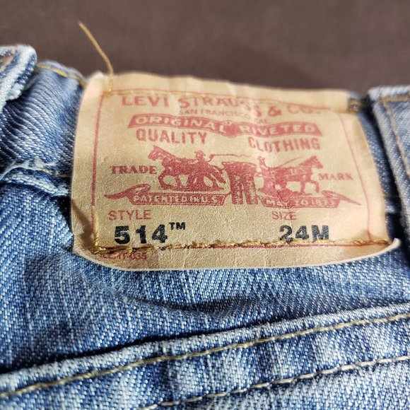 Levi's Jeans 514 Denim Slim Straight Fit Blue Jeans Tough Durable 24 Month Size - Picture 3 of 6